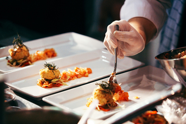 Chef Garnishing Dishes